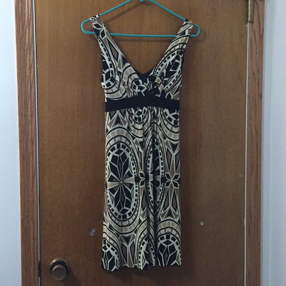 Small black and tan mosaic pattern dress